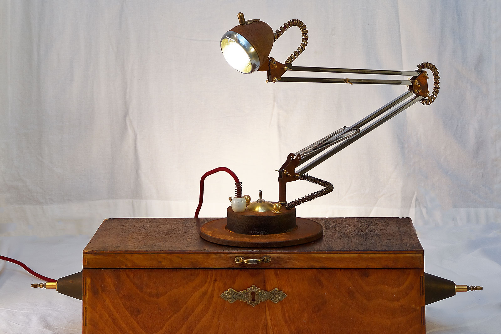 Steampunk table lamp. Vintage. Industrial design. Interior Design. Rat style