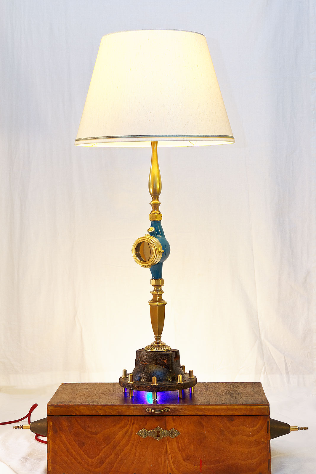 Steampunk table lamp. Vintage. Industrial design. Interior Design.